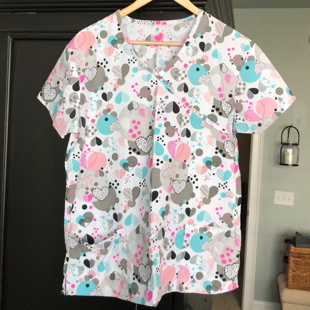 Valentine heart scrub tops